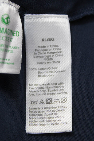 J Crew Mens Basic Blue Cotton Crew Neck T-Shirt Short Sleeve Size XL