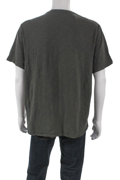 Vince Mens Basic V-Neck Gray Cotton Short Sleeve T-Shirt Size XL