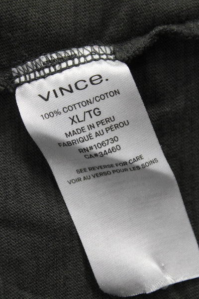 Vince Mens Basic V-Neck Gray Cotton Short Sleeve T-Shirt Size XL