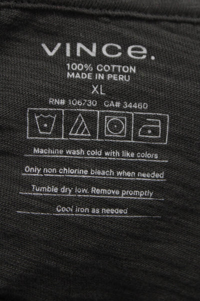 Vince Mens Basic V-Neck Gray Cotton Short Sleeve T-Shirt Size XL