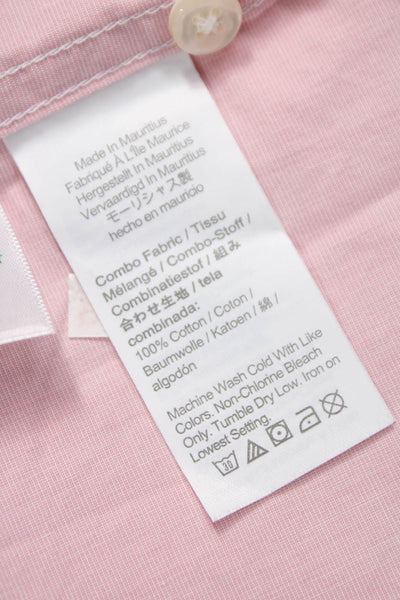 J Crew Mens Button Front Long Sleeve Collared Shirt Pink Cotton Size XL