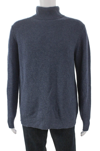 Hartford Mens Pullover Sweater Blue Turtleneck 90% Wool Long Sleeve Size XL