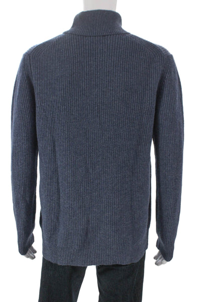 Hartford Mens Pullover Sweater Blue Turtleneck 90% Wool Long Sleeve Size XL