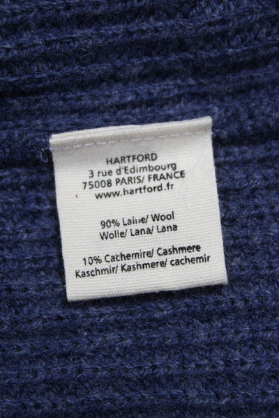 Hartford Mens Pullover Sweater Blue Turtleneck 90% Wool Long Sleeve Size XL