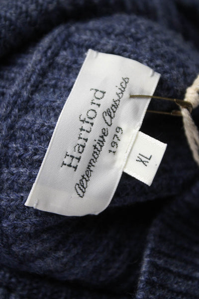 Hartford Mens Pullover Sweater Blue Turtleneck 90% Wool Long Sleeve Size XL