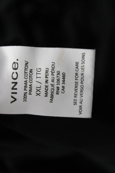 Vince Mens Basic T-Shirt Black 100% Pima Cotton Crew Neck Short Sleeve Size 2XL