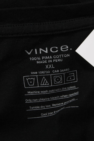 Vince Mens Basic T-Shirt Black 100% Pima Cotton Crew Neck Short Sleeve Size 2XL