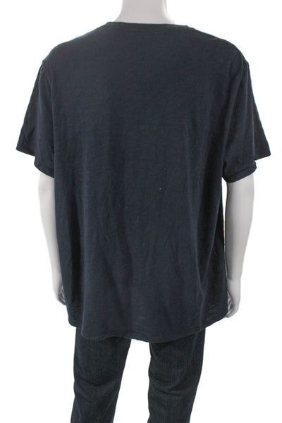 Vince Mens Basic Cotton Crewneck Short Sleeve T-Shirt Blue Size 2XL