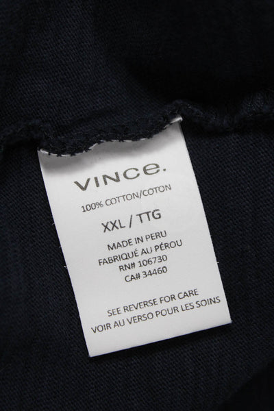 Vince Mens Basic Cotton Crewneck Short Sleeve T-Shirt Blue Size 2XL