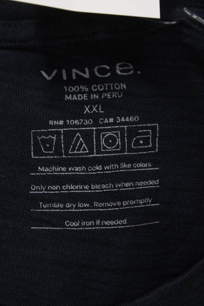 Vince Mens Basic Cotton Crewneck Short Sleeve T-Shirt Blue Size 2XL