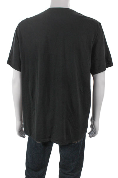 Vince Mens V-Neck Basic Pima Cotton Short Sleeve T-Shirt Black Size XL