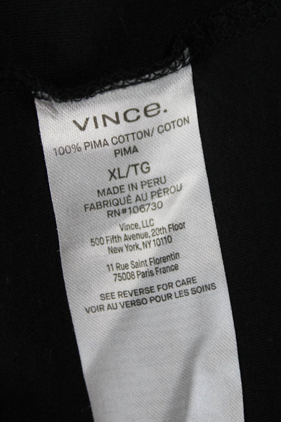 Vince Mens V-Neck Basic Pima Cotton Short Sleeve T-Shirt Black Size XL