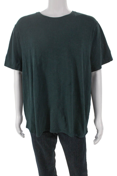 Vince Mens Basic Green Cotton Crew Neck Short Sleeve T-Shirt Size 2XL