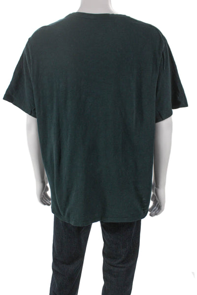 Vince Mens Basic Green Cotton Crew Neck Short Sleeve T-Shirt Size 2XL