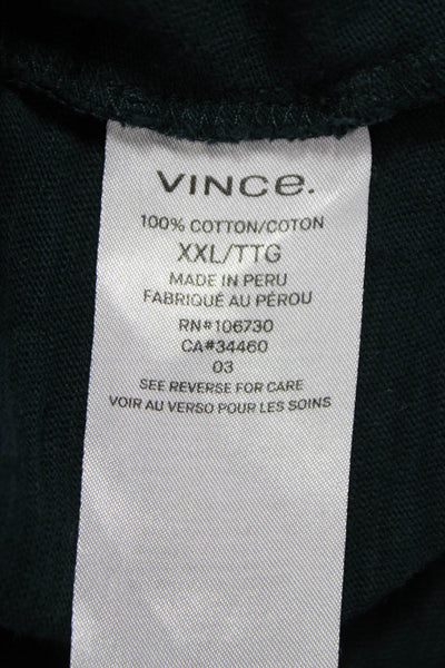 Vince Mens Basic Green Cotton Crew Neck Short Sleeve T-Shirt Size 2XL