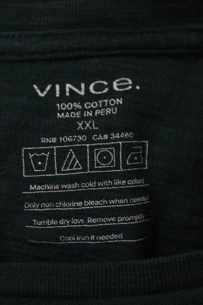 Vince Mens Basic Green Cotton Crew Neck Short Sleeve T-Shirt Size 2XL