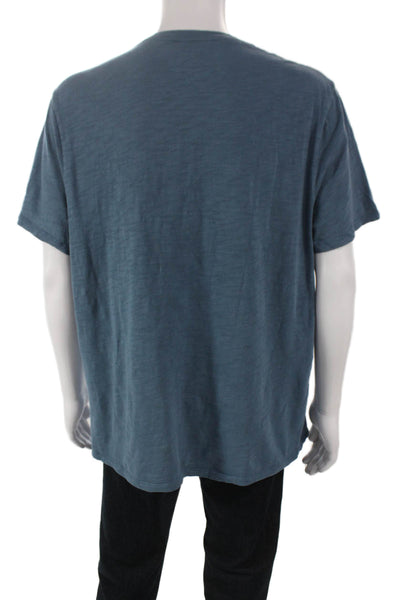 Vince Mens Basic V-Neck Blue Cotton Short Sleeve T-Shirt Size XL