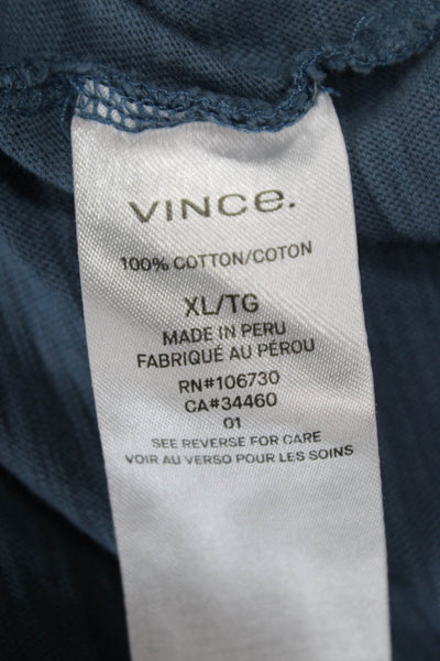 Vince Mens Basic V-Neck Blue Cotton Short Sleeve T-Shirt Size XL