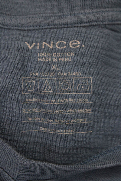 Vince Mens Basic V-Neck Blue Cotton Short Sleeve T-Shirt Size XL