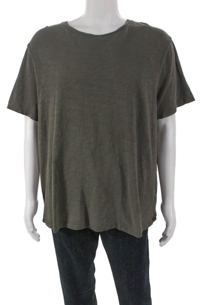 Vince Mens Basic T-Shirt Green Cotton Crew Neck Short Sleeve Size XL
