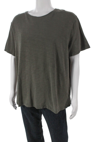 Vince Mens Basic T-Shirt Green Cotton Crew Neck Short Sleeve Size XL