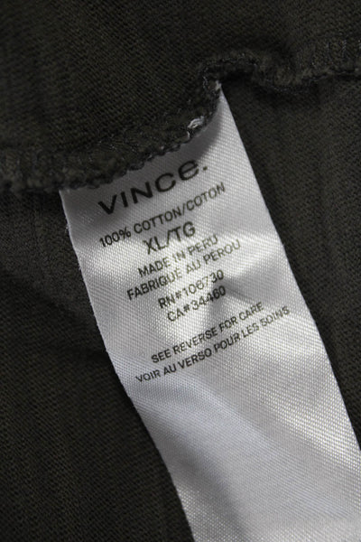 Vince Mens Basic T-Shirt Green Cotton Crew Neck Short Sleeve Size XL