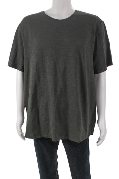 Vince Mens Basic V-Neck T-Shirt Green Cotton Short Sleeve Size 2XL