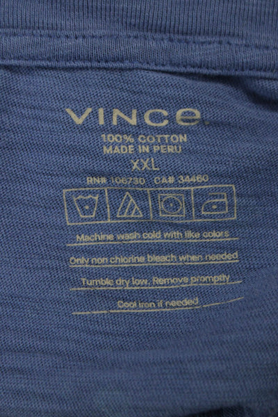 Vince Mens Basic Blue Cotton Short Sleeve T-Shirt Size 2XL