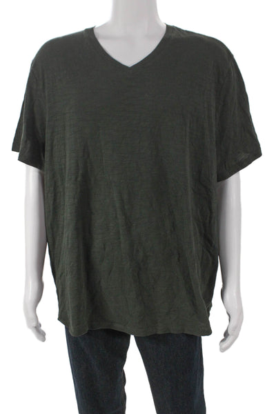 Vince Mens Basic V Neck Solid Cotton Short Sleeve T Shirt Size 2XL