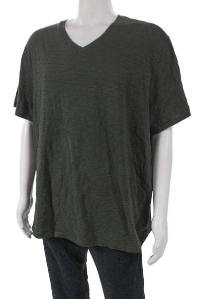 Vince Mens Basic V Neck Solid Cotton Short Sleeve T Shirt Size 2XL