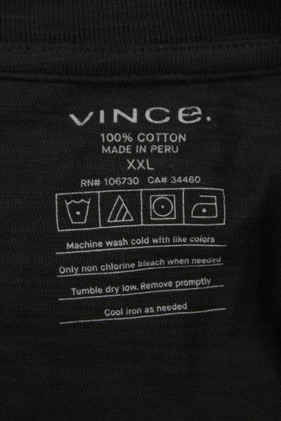 Vince Mens Basic V Neck Solid Cotton Short Sleeve T Shirt Size 2XL