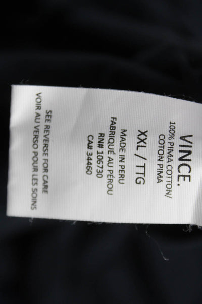 Vince Mens Basic V Neck Short Sleeve Pima Cotton T-Shirt Gray Size 2XL