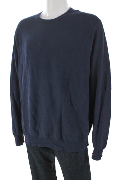 J Crew Mens Blue 100% Cotton Crew Neck Pullover Sweater Size XL