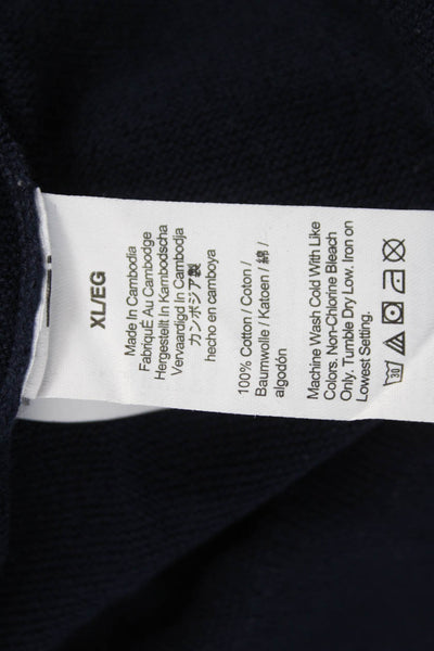J Crew Mens Blue 100% Cotton Crew Neck Pullover Sweater Size XL