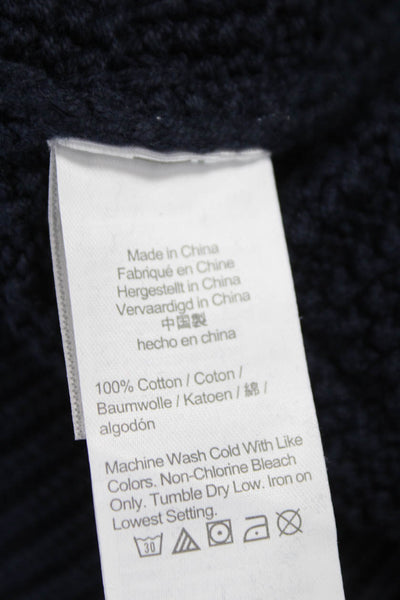 J Crew Mens Pullover Cotton Geometric Crewneck Long Sleeve Blue Size L