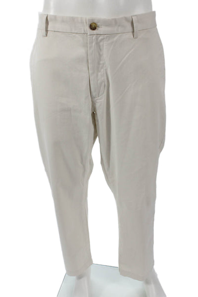 Vineyard Vines Mens Chino Pants Beige Button Cotton Elastane Size 36