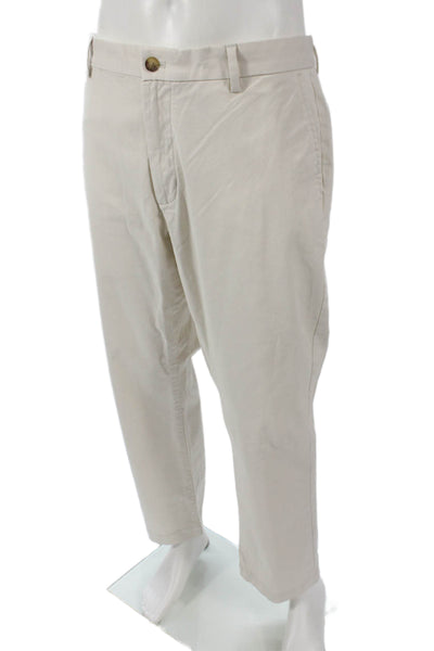 Vineyard Vines Mens Chino Pants Beige Button Cotton Elastane Size 36