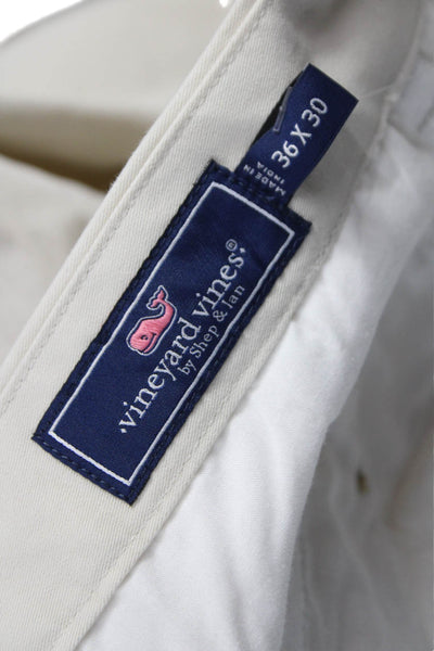 Vineyard Vines Mens Chino Pants Beige Button Cotton Elastane Size 36