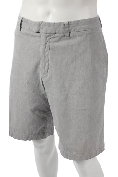 Vince Mens Chino Shorts Gray Striped Size 38