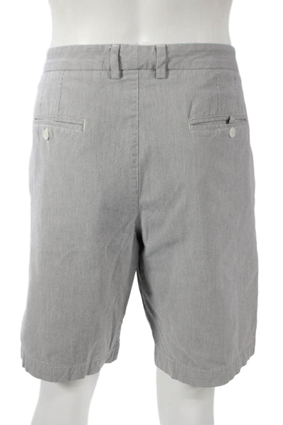 Vince Mens Chino Shorts Gray Striped Size 38