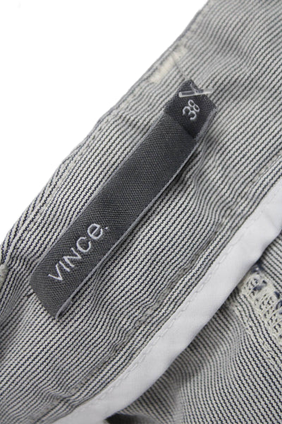 Vince Mens Chino Shorts Gray Striped Size 38