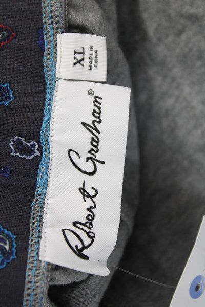 Robert Graham Mens Joggers Gray Drawstring Cotton Size XL