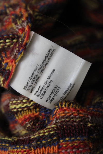 Alice + Olivia Women Sweater Dress Multicolor Wool Check Long Sleeve Zip Size S
