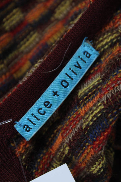 Alice + Olivia Women Sweater Dress Multicolor Wool Check Long Sleeve Zip Size S