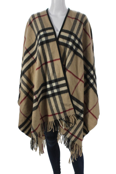 Burberry London Blue Label Womens Beige Lambswool Shawl Sweater Size One Size