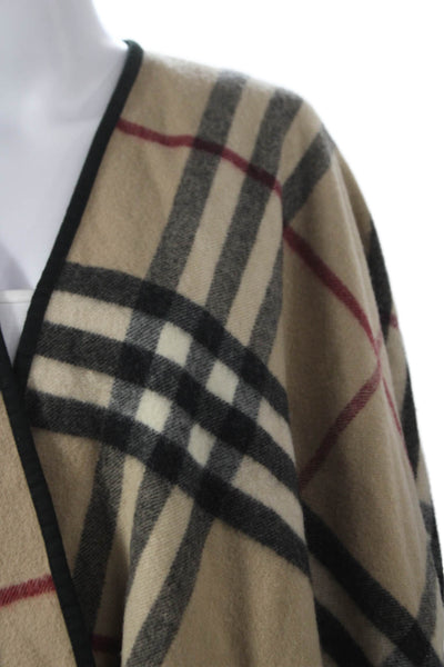 Burberry London Blue Label Womens Beige Lambswool Shawl Sweater Size One Size