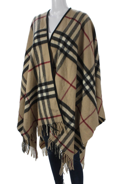 Burberry London Blue Label Womens Beige Lambswool Shawl Sweater Size One Size