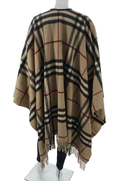 Burberry London Blue Label Womens Beige Lambswool Shawl Sweater Size One Size