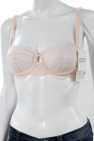Simone Perele Womens Lace Under Wire Demi Bra Powder Pink Size 32 B