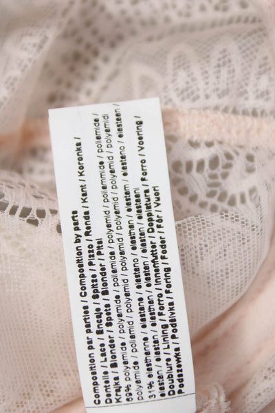Simone Perele Womens Lace Under Wire Demi Bra Powder Pink Size 32 B